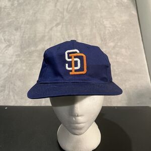 Vintage San Diego Padres Hat Men's One Size Adjustable Blue Snapback 90s Cap